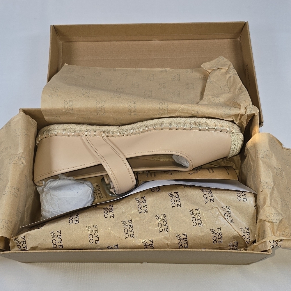Frye And Co. | Jatani Cap Toe Espadrille Mary-Jane Flats In NUDE Size 9 NWB!